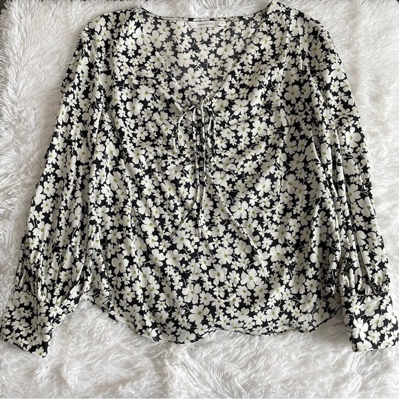Rebecca Taylor | Paige Fluer Blouse, black/white/floral, size 12 - Picture 8 of 15